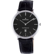 Women's 27028 3P NIN2 Les Genevez Black Dial Leather Date