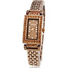 Women's Alloy Analog Quartz Wrist Roman Numberals Watch (Brown)