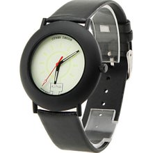 Women's Bulb Design PU Analog Quartz Wrist Watch (Black)