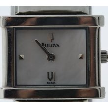 Women's Bulova Stainless Pearl Dial Watch 96t65