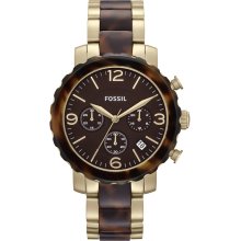 Women's fossil natalie two-tone chronograph watch jr1382