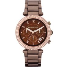 Women's michael kors espresso parker chronograph watch mk5578