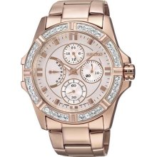 Women's Rose Gold Tone Stainless Steel Case and Bracelet Rose Gold Dia