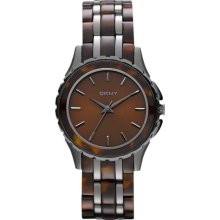 Women's two tone dkny brooklyn tortoise watch ny8701