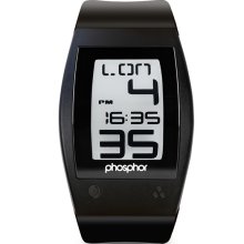 World Time E-Ink Digital Phosphor Watch with Black Watch Band