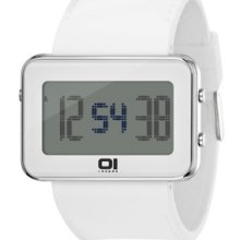 01theone Ipld104-3wh White Wide Screen Unisex Watch