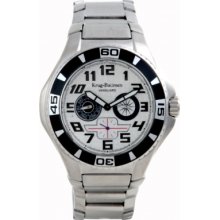 140501KM Krug Baumen Vanguard Silver Black Steel Watch