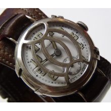 1910's WWI Omega Swiss Trench Watch with Pierced Shield