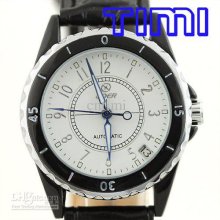 2012 Hotsale Elegant Leather Strap Women Lady Date Watch Self Wind F