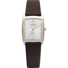 691SSLG Skagen Ladies Silver Brown Watch