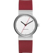 761 Jacob Jensen Ladies Red White Watch