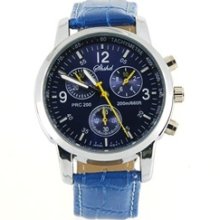 8077 Fashionable Quartz Wrist Watch (Blue)