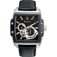 98A118 Bulova Mens Mechanical Black Watch