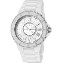 A_line Watch 20040-wwwsr Women's Marina Silver Dial White Ceramic