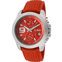 a_line Watches Women's Aroha Chronograph Red Dial Red Silicone Red Si