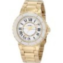 a_line Women's AL-20015 Marina White Dial Gold Ion-Plated Stainless