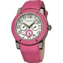 Akribos XXIV Women's 3 EYE Day Date 24hr Quartz Multi-Function Pink Le