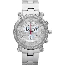 Aqua Master Men's Round Diamond-Cut Watch with One Row Diamond Bezel,