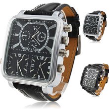 Argus Panoptes - Men's PU Multi-Movement Leather Sports Wrist Watch (Assorted Colors)