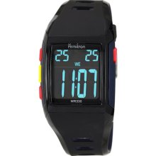 Armitron Men's Black/Blue Digital Watch, Resin Strap