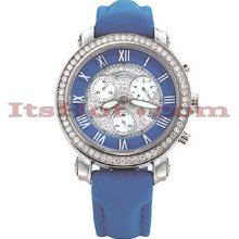 Benny Co Luxury Mens Fine Belgian Cut Diamond Watch 2.6ct W 3 Mop Subdials Blue