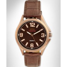 Big and Tall 555 Turnpikeâ„¢ Rose Gold-Tone Leather Watch