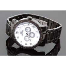 Black Mens Diamond Watch 0.12 ct Super Techno ST5083