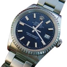 Blue stick dial rolex date just watch man SS rolex