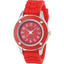 Breda Womens 2282 Red Whitney Rhinestone Jelly Sport Watch