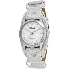 Breda Women's White Taylor Leather Strap Watch