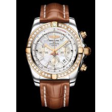 Breitling Chronomat 44 Steel/Red Gold Diamond Watch #445