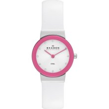 Brights - White Leather & Pink Dial Women's Watch