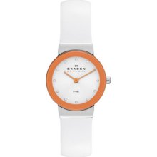 Brights - White Leather & Orange Dial Women's Watch