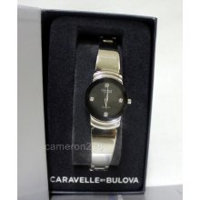 Bulova Caravelle 4 Diamonds Bangle Bracelet 43P105 NWT