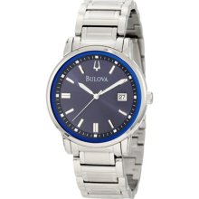 Bulova Highbridge Stainless Steel Blue Dial Quartz Watch - 96b160