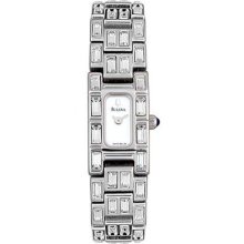 Bulova Ladies Rectangular Face Stainless Steel Watch 96l22