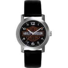 Bulova Men`s Harley-davidson Strap Watch W/ Black Dial