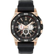 Bulova Men's Marine Star Chronograph Black Rubber ...