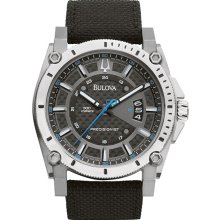 Bulova Men's Titanium Precisionist Champlain Quartz Black Dial Strap 96B132