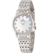 Bulova Mother Of Pearl Diamond Dial Women's Watch 96p135