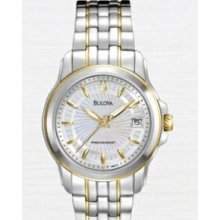 Bulova Precisionist Langford Ladies` 2-tone Mother-of-pearl Dress Watch