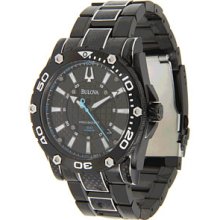 Bulova Watches Men's Champlain Black Dial Black Ion Plated Stainless S