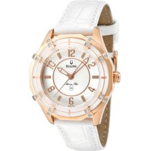 Bulova Watches Women's Marine Star White Mother Of Pearl/Silver Textur