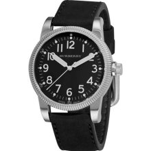 Burberry Men's Heritage Military Bu7805 Ss 45mm Black Dial Watch