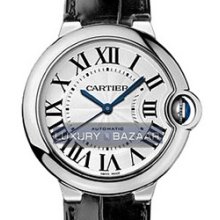 Cartier Ballon Bleu de Cartier Automatic Medium (WG / Silver / Leather Strap)