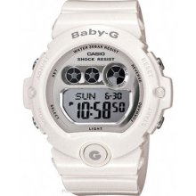 Casio Baby-G Flash Alert Glossy White Strap Silver Dial BG6900-7