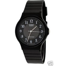 Casio Mq24-1b3 Men's Black Resin Strap Easy Reader Black Dial Analog Watch