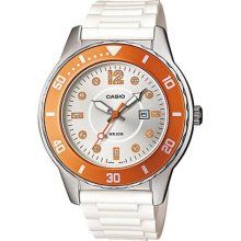 Casio Women's Core LTP1330-4A2V White Resin Quartz Watch with Sil ...