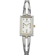 Certus Paris women's two tone brass white dial crystal watch