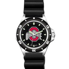 Challenger Ohio State Watch with Black Rubber Bracelet